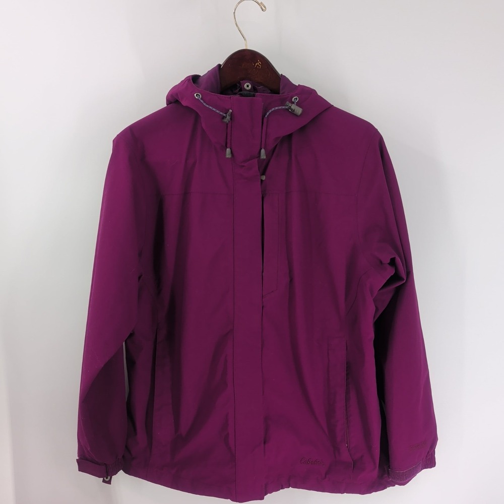 Cabela's EXV Gore-Tex Outdoor Hooded Full Zip Windbreaker Jacket Dark Pink M